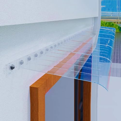 3.5mm Thick Solid Polycarbonate Sheet Exterior Front Door Canopy, Clear Window Cover, Rain Protection, Curved Facade Canopy, Various (50x100cm/20 x39)