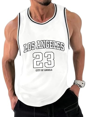 Oanviso Canottiera da Uomo Cotone Canotta Palestra Fitness Smanicato Maglietta Maglia a Coste Colori Multipli e Taglie Cotone Canottiera Casual Sportiva TankTop B Bianco L
