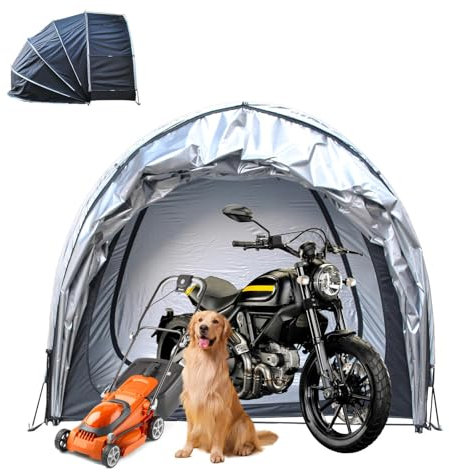 Garage Moto Appeso 2 in 1 Garage Moto per Mobili Da Giardino,Biciclette,Moto Box Auto Da Esterno Capannone per Esterno,Black