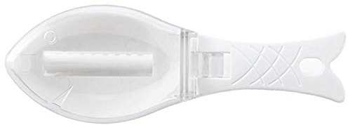 Raspador de escamas de pescado con recogedor de escamas y cubierta, cepillo pelador de limpieza de piel de pescado, material ABS, fácil de usar y limpiar, diseño de agujero para colgar