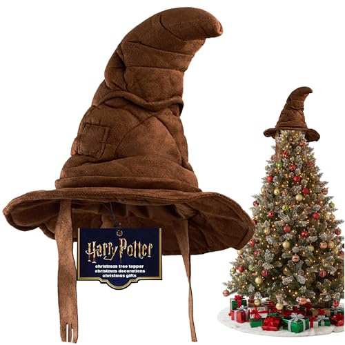 Get Trend Harry Potter Christmas Tree Topper 30cm, Sorting Hat Xmas Tree Decorations, Indoor Outdoor Christmas Decoration, Hogwarts Party & Home Decor