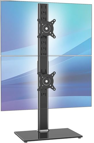 Support Double écran Support Ecran PC 2 Ecran pour Moniteurs de 13-34 Pouces, Support Vertical Double Écran Compatible VESA 75/100mm
