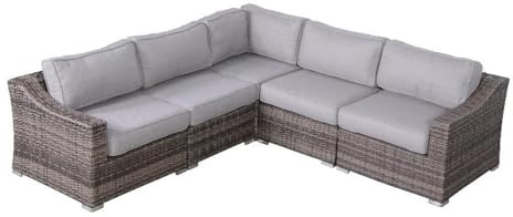 Living Source International Wicker/Rattan 4-Person Seating Group in Gray