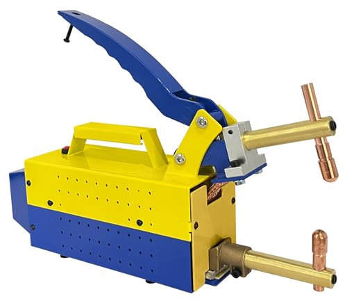 Professional Portable Electric Spot Welder Machine with Replaceable Welding Electrode Arms 1/8 Electric Single Phase Handheld Welding Tip Gun Handle Weld Metal Sheet Spot Welding Machine(110, Volts)