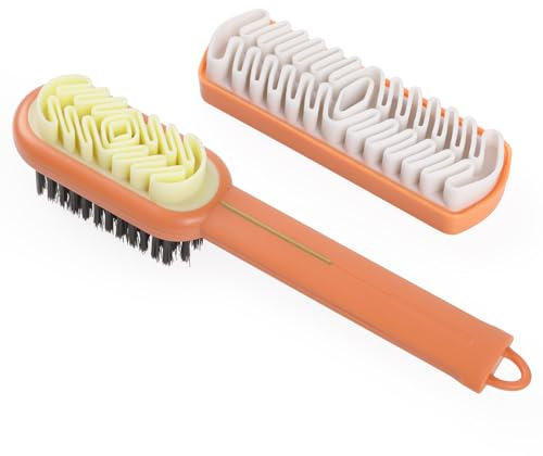 Simpeak 2 Pack Shoe Brush Kit, 1 Double-Sided Cleaning Brush, 1 Suede Cleaning Brush, Removes Marks, Stains & Scratches for Suede, Nubuck, Rubber, Canvas