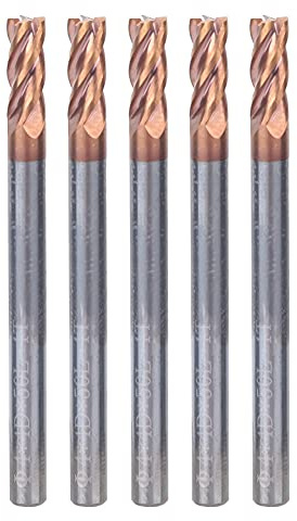 Baxnore 5 frese a candela, fresa a spirale con rivestimento nanometrico a 4 taglienti, fresa in acciaio al tungsteno da 4 mm, fresa in metallo duro resistente all'usura per centri