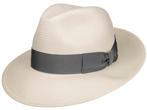 Borsalino Big Brim Bogart Panama Hat Women/Men Nature-Grey 7 5/8