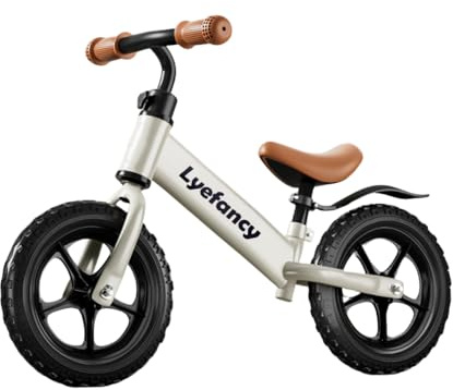 Lyefancy 12 Balance Bike for 2, 3, 4, 5 Year Old Boys Girls, Balance Bike Training Bicycle for Kids, No Pedal Adjustable Seat Walking Bike - Toddler First Bike Ride On Toys (White)
