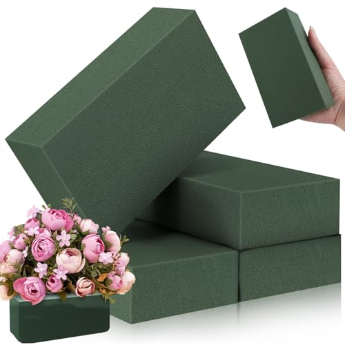 Niuny Schiuma per fiori, in schiuma per fiori artificiali, 4 pezzi, spugna per fiori, mattoni, per composizioni floreali, feste, fai da te, accessori floristici