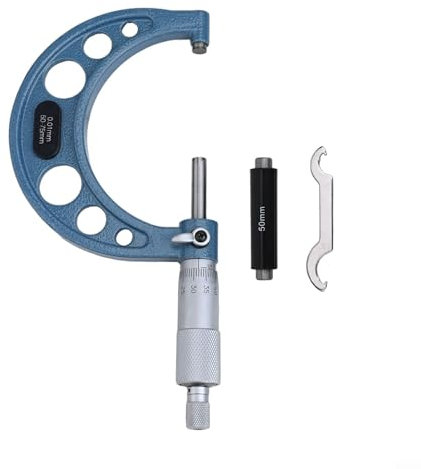 Micrometro dal diametro esterno facilmente leggibile con design robusto e proprietà antiruggine (50-75 mm)