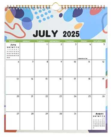 Väggkalender 2025-2026 Juli 2025 - December 2026 Dubbeltrådsbindning
