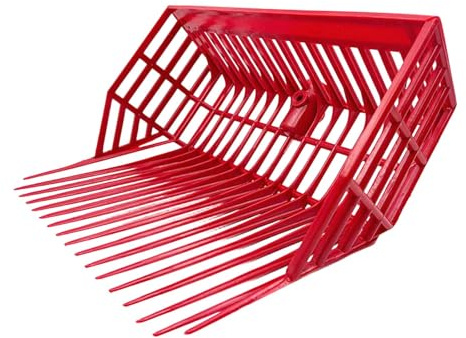 Homyl Testa Letame Sostitutiva Letame Cavallo Rastrello Fieno Materiale PP Leggero con Struttura Robusta E Denti Inclinati Adatta a Giard, Rosso