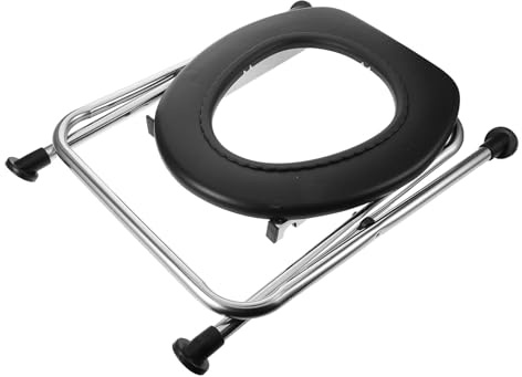 Didiseaon Inodoro Asiento Acolchado Portátil con Adultos Plegable Estructura para Acero Inoxidable Resistente y Ahorra Espacio y Viajes y Emergencias