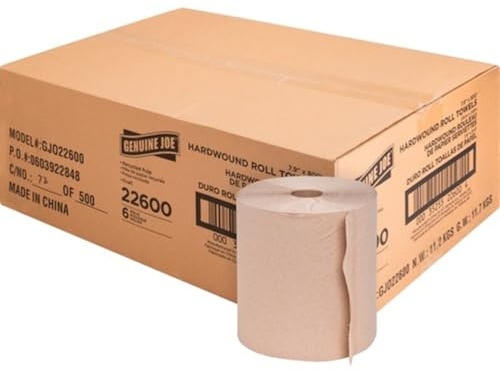 Genuine Joe GJO22600 Embossed Hardwound Roll Towels (Pack of 6)