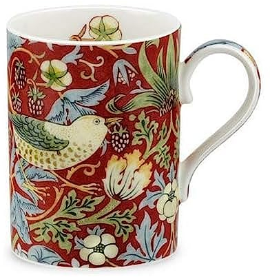 Portmeirion 4219729 Strawberry Thief Mug, 0.35L Red