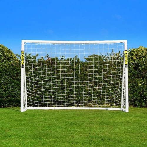 FORZA But de Football/Futsal de 3 m x 2 m | uPVC Durable et Résistant aux Intempéries | Équipement de Jardin | Ballon d’Entraînement, Mur de Tir et Sac en Option (But Seul)