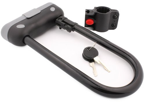 Tuff Bro Heavy Duty 14mm U Bar Bike Lock Anti-theft Bicycle U Lock with Mount Bracket & 2 Keys