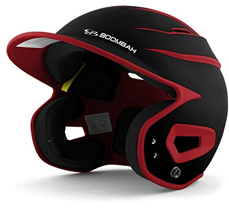 Boombah DEFCON Batting Helmet Sleek Profile Black/Red - Size Junior 6 1/4 - 7