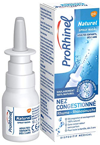 Prorhinel Spray Nasal Naturel Pour Adultes-Enfants, Pour Nez Congestionné et Nez Bouché Dès 3 Ans, Fabriqué en France, 20ml