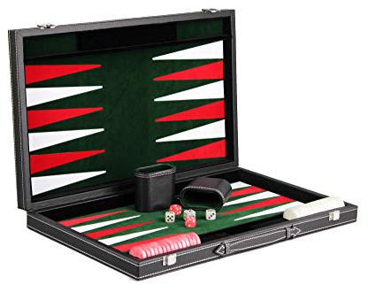 Large Championship Tournament Size Backgammon Set Family Board Game With Backgammon Pieces Malachite Green 21 Inch