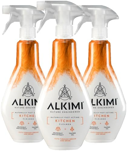 ALKIMI Kitchen Cleaning Spray, Pack of 3 – Powerful Cleaning, No Harsh Chemicals, with Natural Grapefruit Seed Extract & Tea Tree Oil