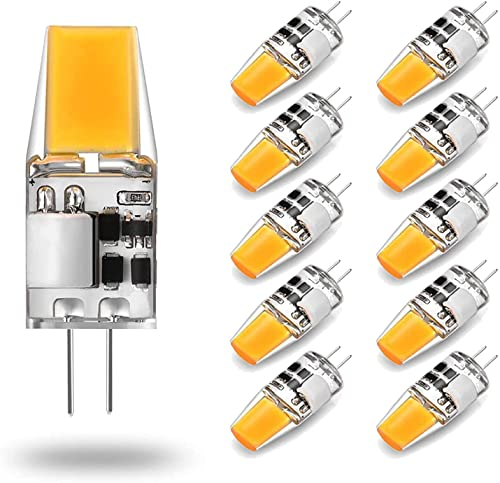Hsientpe G4 LED Lampen,5W LED Birnen ersetzt 50W Halogenlampen,500LM, Warmweiß 3000K,12V AC/DC Glühlampen Kein Flackern Nicht Dimmbar,10er Pack
