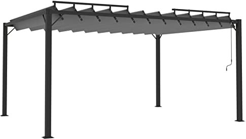 Gecheer Pergolatlusthus med aluminiumram, 3x3 m och 3x4 m, trädgårdspaviljong