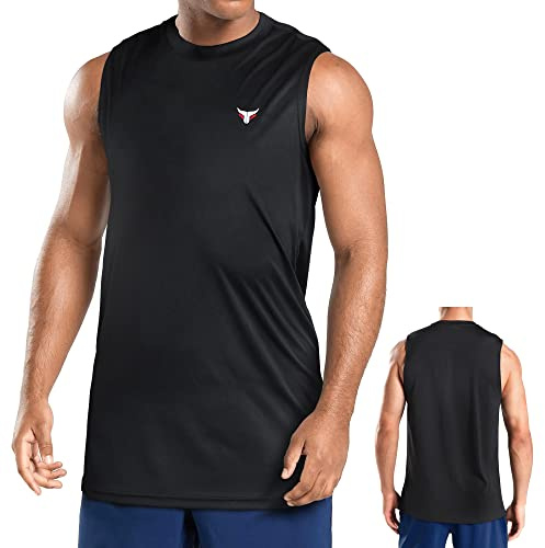 Mytra Fusion Tanktopp män axeltröjor snabbtorkande ventilerande och ultralätt linne, svart, L