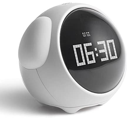 Chesoon Sveglia per Bambini Rapporto Puntualità con Luce Notturna ad Attivazione Vocale Luminosità Regolabile Rilevamento della Temperatura Funzione Snooze per Ragazzi Ragazze Bianco