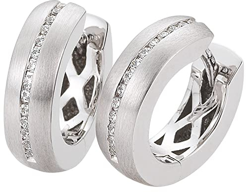 Jobo Damen-Creolen aus 14 Karat 585 Weißgold mit 28 Diamanten