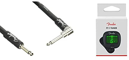 Fender Kabel Professional Series, 5,5m bk angled & FT-1 Pro Clip-On Tuner - Stimmgerät