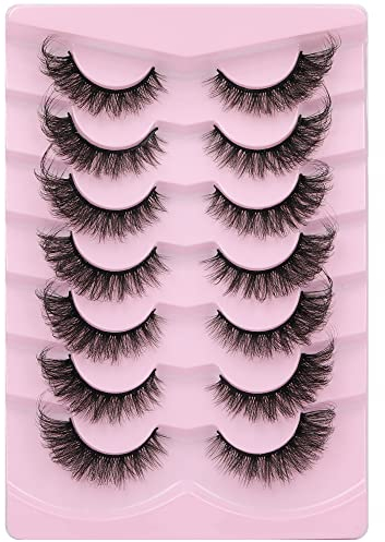 Wimpern Fake Lashes Natural Look Russian Strip Lashes Cat Eye 3D Künstliche Falsche Wimpern D Curl Lashes von Lvmixwig, 7