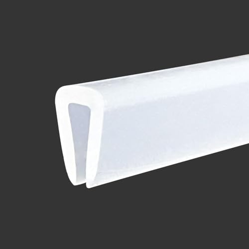 Clear Rubber Edge Trim, U Channel Silicone Rubber Edge Trim, 1/8 Slot, Fit for 3/32-5/32, White Color, Edge Protector for Plywood, Sheet Metal Parts