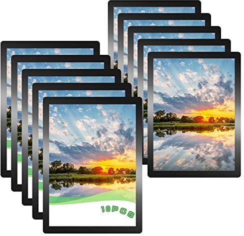 QUOTRE 10 Stück A4 Diamond Painting Rahmen, Info Rahmen mit Magnetschnalle, Plakatrahmen Magnetisch Dokumentenhalter, Schnelles Wechseln Infotasche (Schwarz)