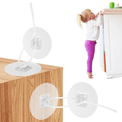 Anclaje Mueble Pared Sin Taladrar, 12pcs Adhesivo Anclaje de Pared para Muebles Anclaje Pared Mueble Correas de Pared para Muebles para Protección De Niños, Mascotas, Bebés y Mascotas