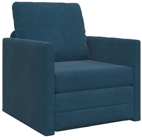 vidaXL Divano Letto 2-in-1 Blu 74x77x81 cm in Velluto