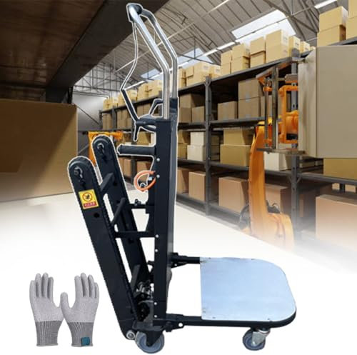 pealiritansemen Carretilla Eléctrica para Subir Escaleras De Alta Resistencia, con Orugas, Batería De 12 Ah, Carga Máxima De 260 KG, para Subir Y Bajar Objetos Pesados ​​por Escaleras