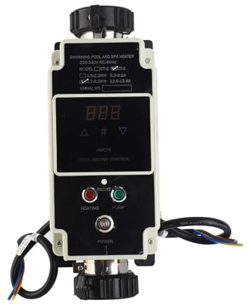 2,7 à 3,3 kW Chauffe-piscine Électrique Piscine Piscine Chauffe-eau Thermostat à bain avec affichage numérique pour baignoire spa à bain à remous 220 à 240 V