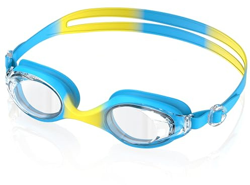Ambienden Gafas Natación Niño HD Antivaho, UV Protección, Ajuste Rápido, Sello Silicona Unisex 3-14 Años, BLYL