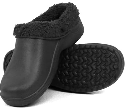 COZSERIES Zuecos Hombre Invierno Forrados Interior Exterior Cálidos Cómodos Antideslizantes Goma Ligera Resistentes Fáciles Limpiar Diseño Moderno Diario Casa Regalo Hecho En España MT NEGRO-38