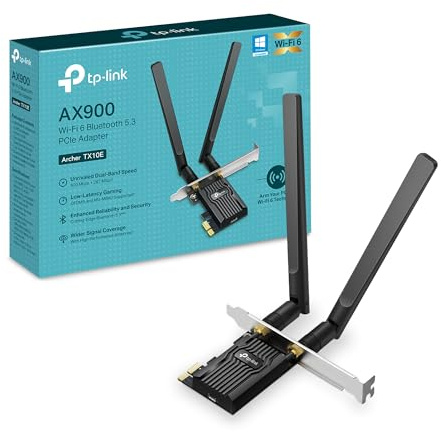 TP-Link Archer TX10E PCIe Adattatore WiFi 6 AX900Mbps, Scheda di Rete per PC Fisso con Bluetooth 5.3, MU-MIMO, OFDMA, WPA3, Doppia Antenna, Supporta Windows 10/11