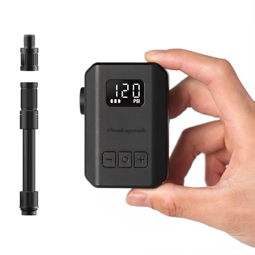 Peakspeak Mini Pompa Elettrica Bici AS260PRO, 120 PSI pompa bicicletta portatile con manometro e arresto automatico, ricaricabile USB-C, gonfiaggio preciso per valvole Presta/Schrader