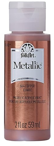 Folk Art Metallic Acrylic Paint in Assorted Colors (2 oz), 6102, 2 Ounce copper