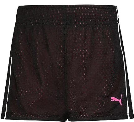 PUMA Big Girls' Active Double Mesh Short, Black, 8-10 (Medium)