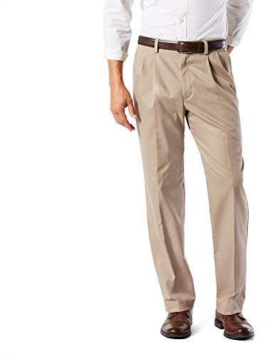 Dockers Men's Classic Fit Easy Khaki Pants-Pleated (Standard and Big & Tall), Timberwolf, 40W x 36L