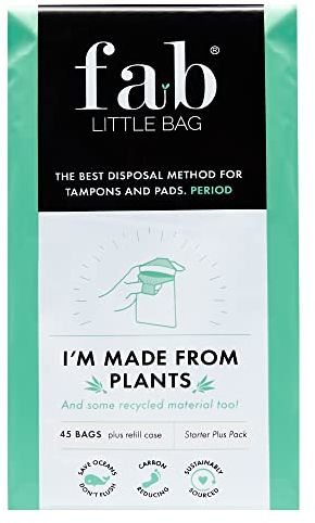 Fab Little Bag Hygienebeutel für Tampons, Damenbinden, Binden - Verhindert Geruch, verschließbar, umweltfreundlich, reisefreundlich - 45er-Pack Damenhygienebeutel - Starter Plus