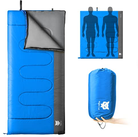Night Cat Camping Schlafsack Deckenschlafsäcke für Erwachsene 3 Jahreszeiten Portable Leichtgewicht Backpacking Wandern Outdoor Empfehlen 5℃-15℃ 80x190cm Wechseln Sie zu Einer Steppdecke oder Decke