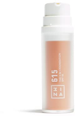 3INA MAKEUP - The 3 in 1 Foundation 615 - Fond de Teint Nu rose avec Sous-Teinte Neutre - Primer Anti-Cernes et Fond de Teint avec SPF 15 et Vitamine C - Vegan - Cruelty Free