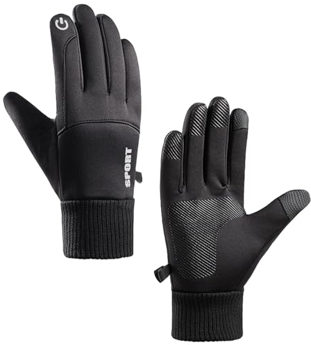 Mezere Winterhandschuhe Herren Reithandschuhe Damen Touchscreen Handschuhe,Warme Winter Fahrradhandschuhe Thermo Laufhandschuhe rutschfest Sporthandschuhe mit Verdicktem Fleece-Futter