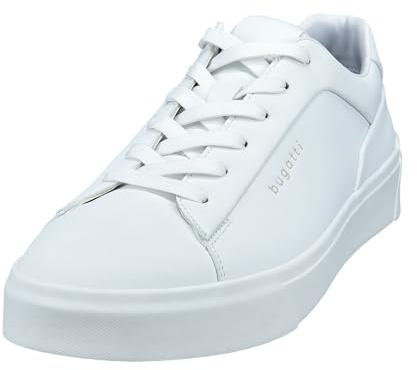 bugatti Män fashionabla sneakers med enkel design och mångsidig bärbarhet snörning, Vit, 46 EU